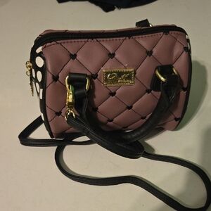 New Betsey Johnson Quilted Mini Bag - Purple and Black
